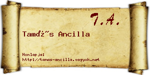 Tamás Ancilla névjegykártya